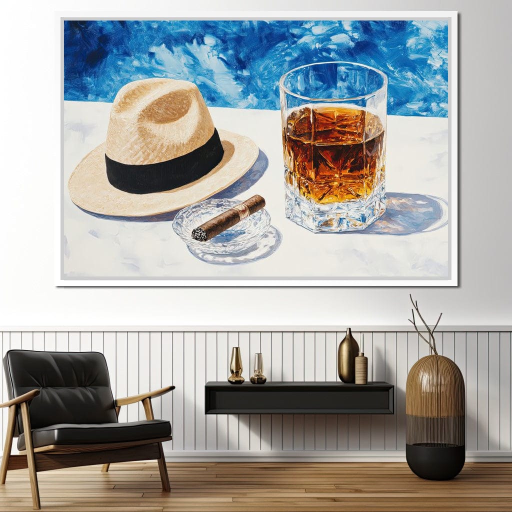 Cigar by the Pool Canvas Wall Art