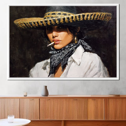 Smoky Bandit Hat Portrait Canvas Wall Art