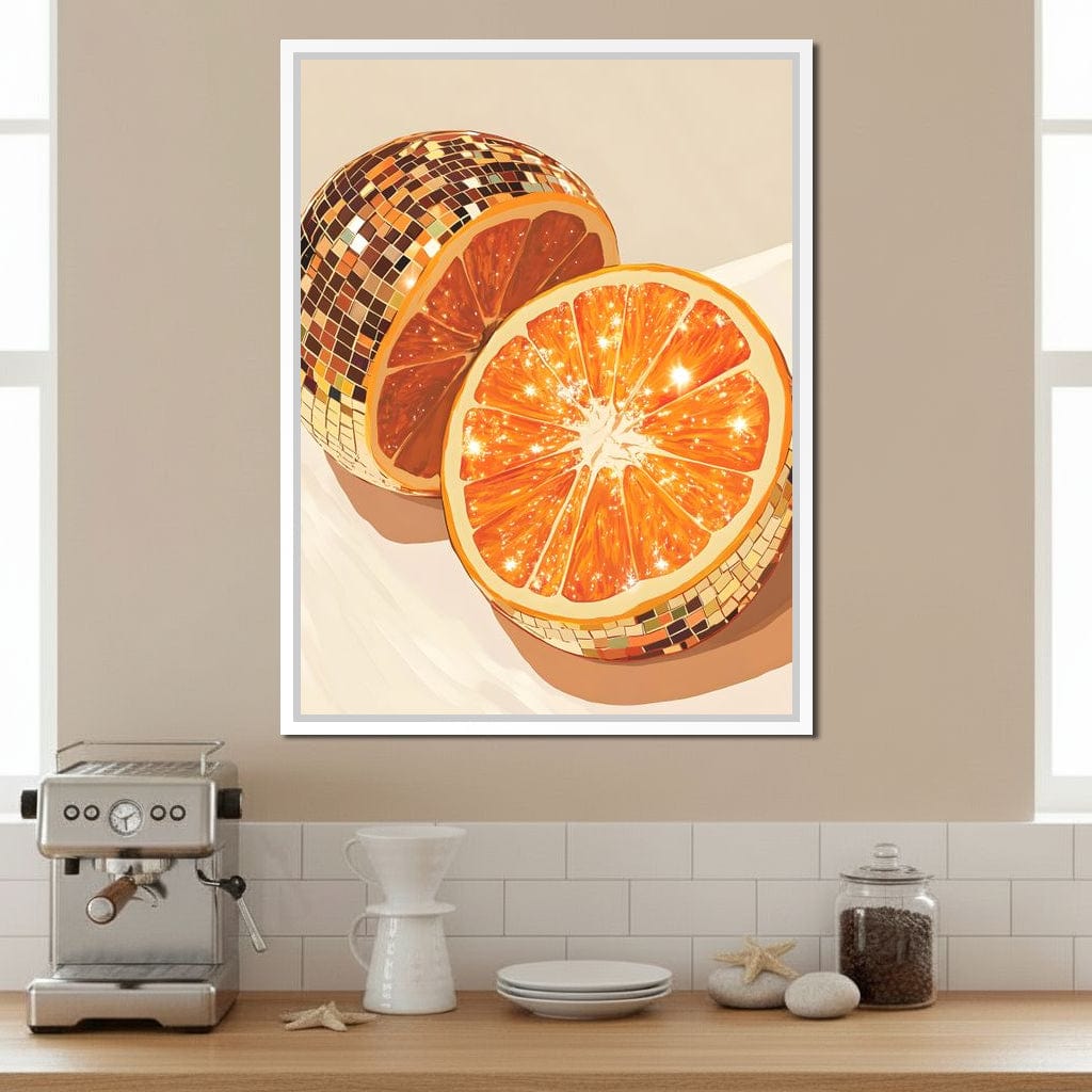 Sparkling Citrus Disco Slice Canvas Wall Art