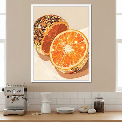 Sparkling Citrus Disco Slice Canvas Wall Art