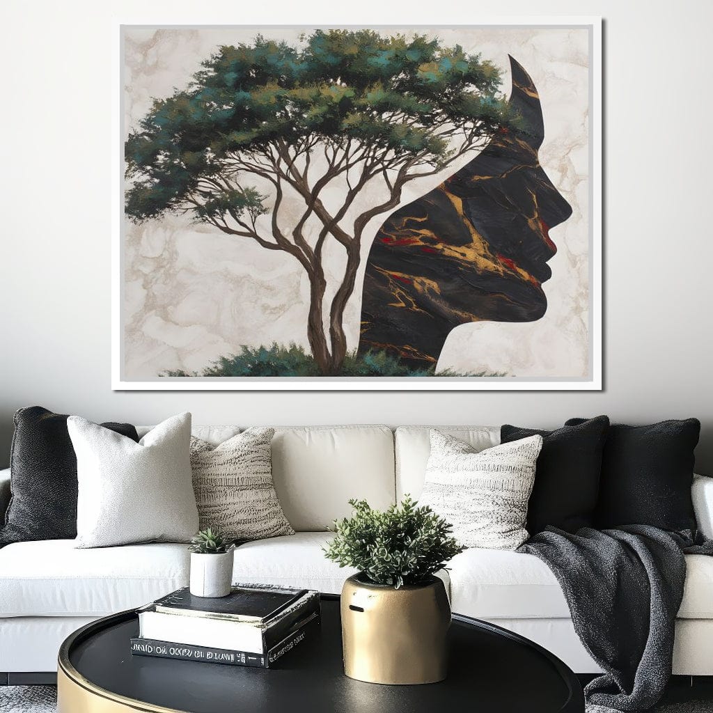 Majestic Silhouette Beneath Branches Canvas Wall Art
