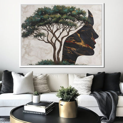 Majestic Silhouette Beneath Branches Canvas Wall Art