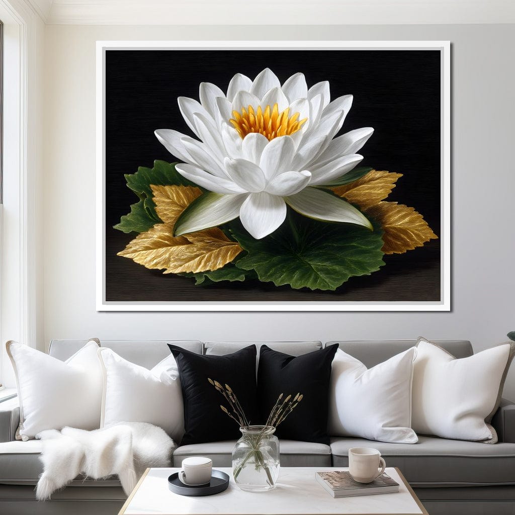 Radiant Lotus Elegance Canvas Wall Art