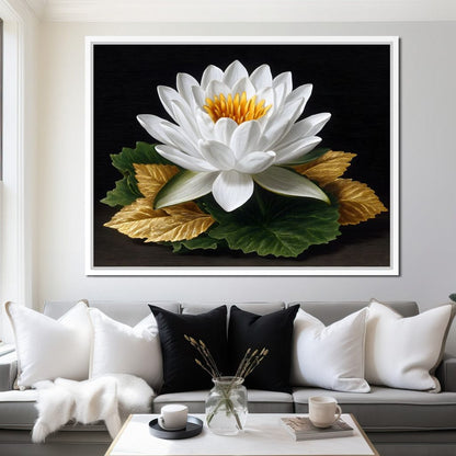 Radiant Lotus Elegance Canvas Wall Art