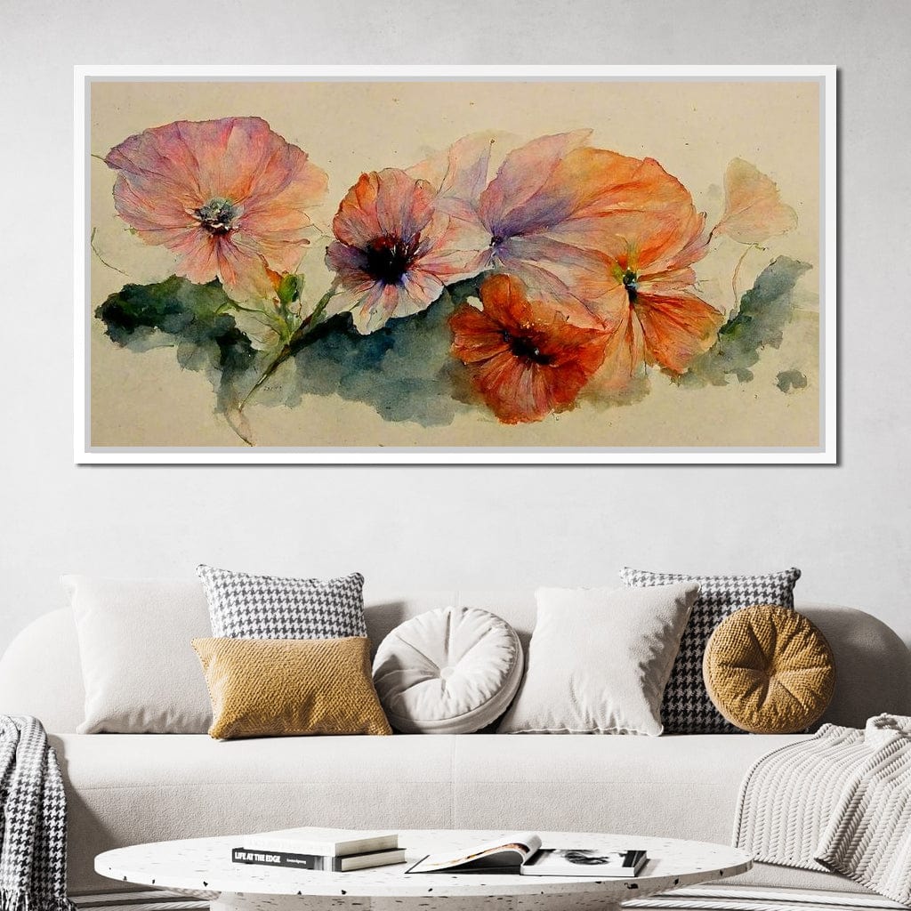 Watercolor Flowers Canvas Wall Art