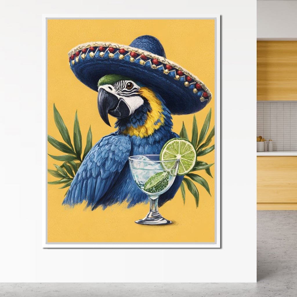 Parrot Margarita Fiesta Tropical Canvas Wall Art