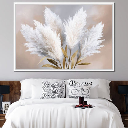 Soft Pampas Feathers Bouquet Canvas Wall Art