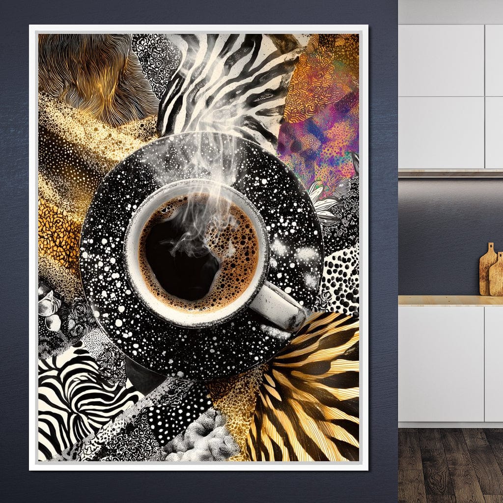 Cosmic Coffee Safari Dream Canvas Wall Art