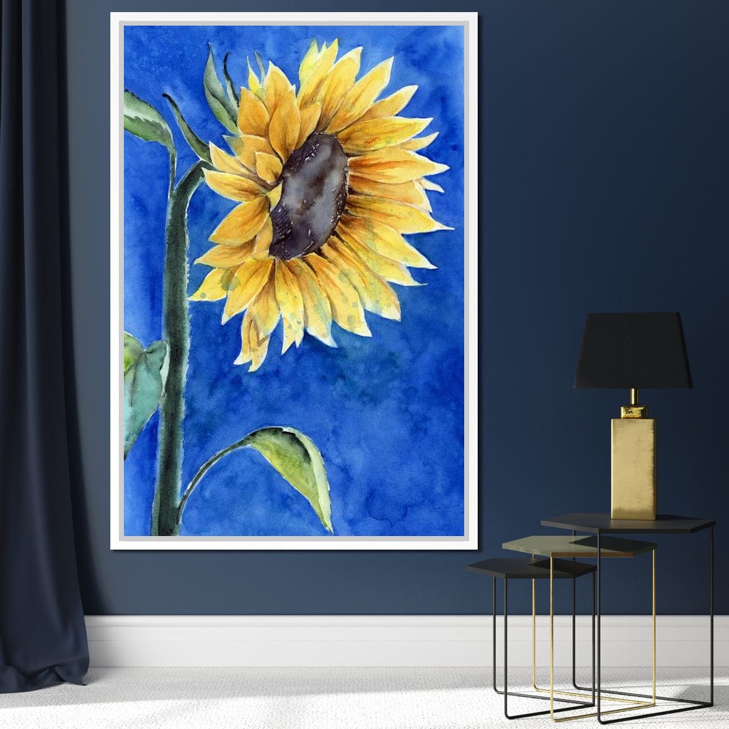 Watercolor Sunflower Canvas Wall Art