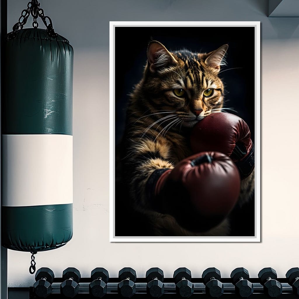 Cat Pugilist Canvas Wall Art
