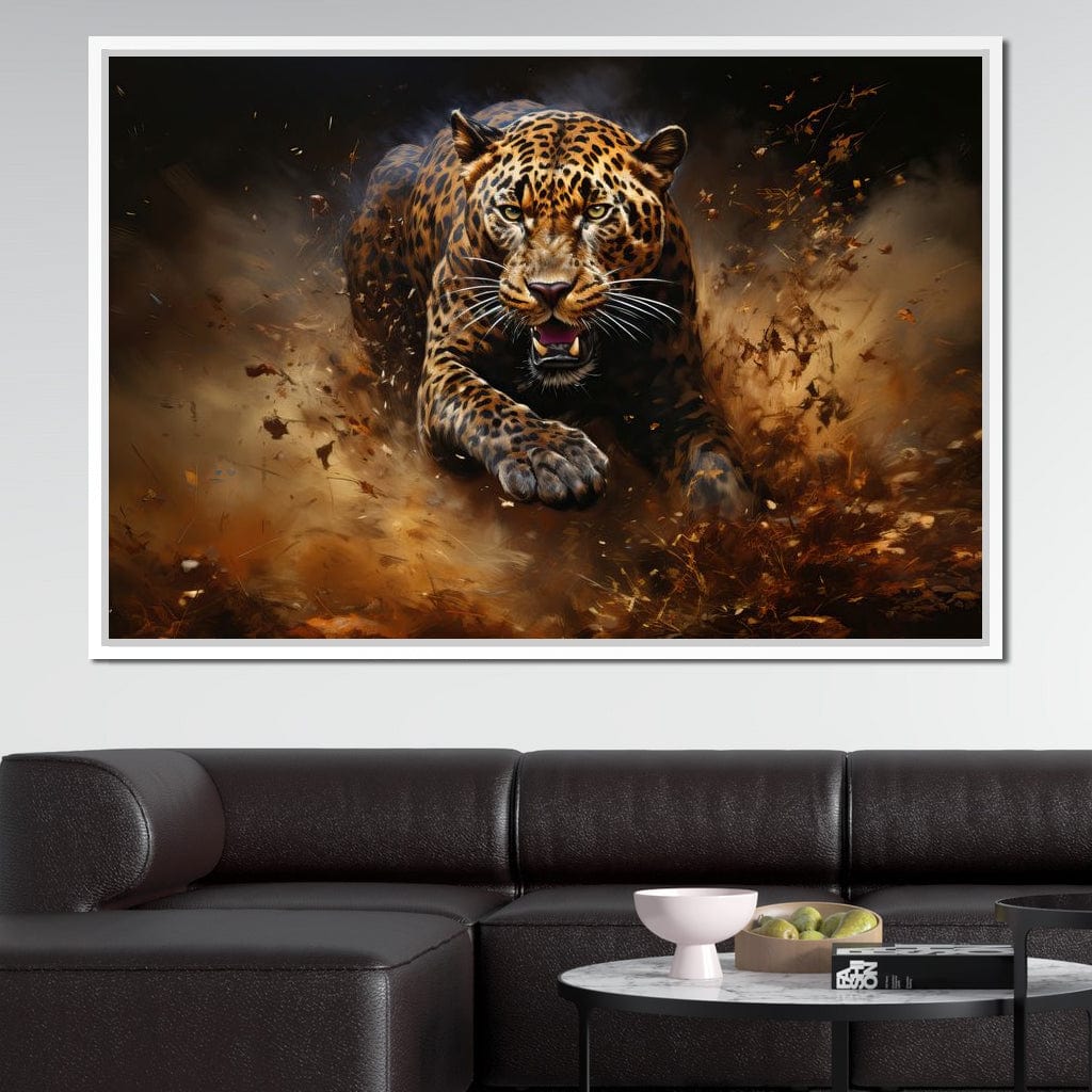 Running Leopard Canvas Wall Art