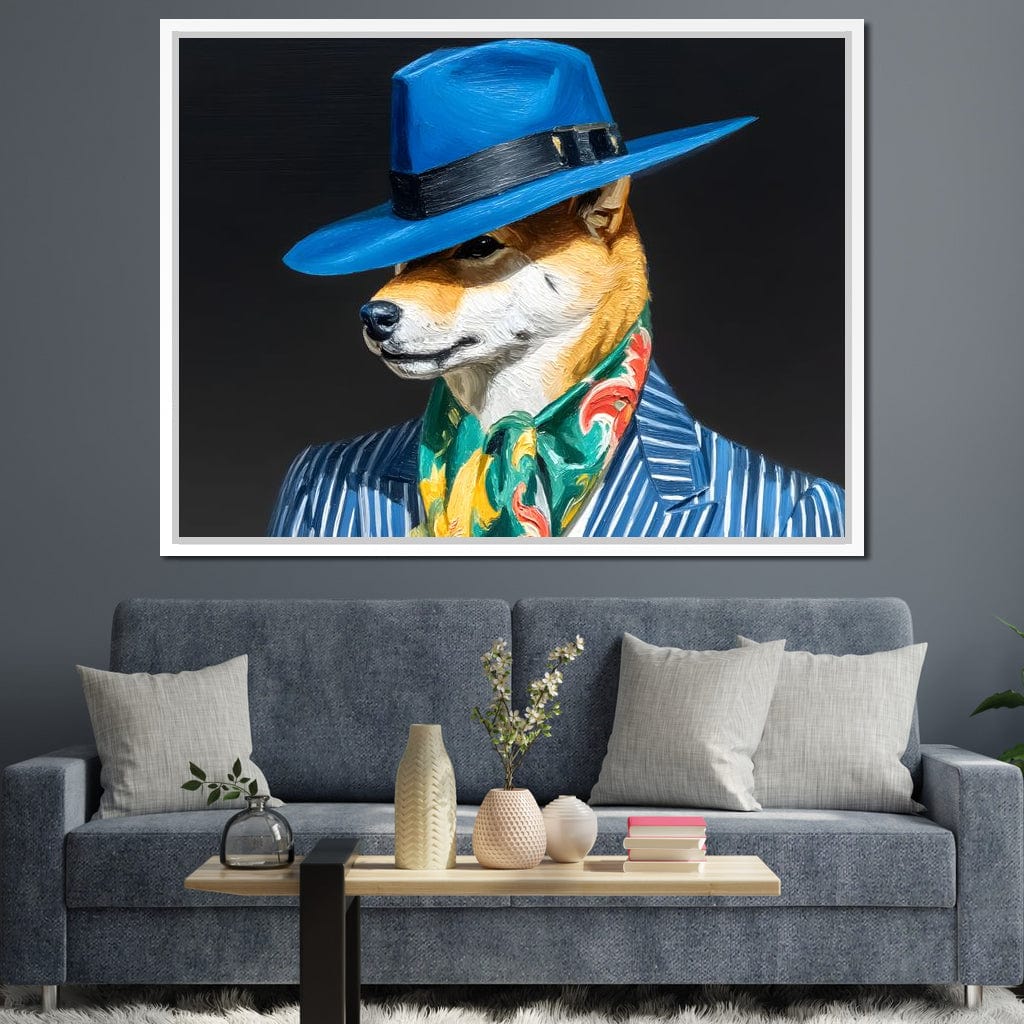 Canine Dapper Delight Canvas Wall Art