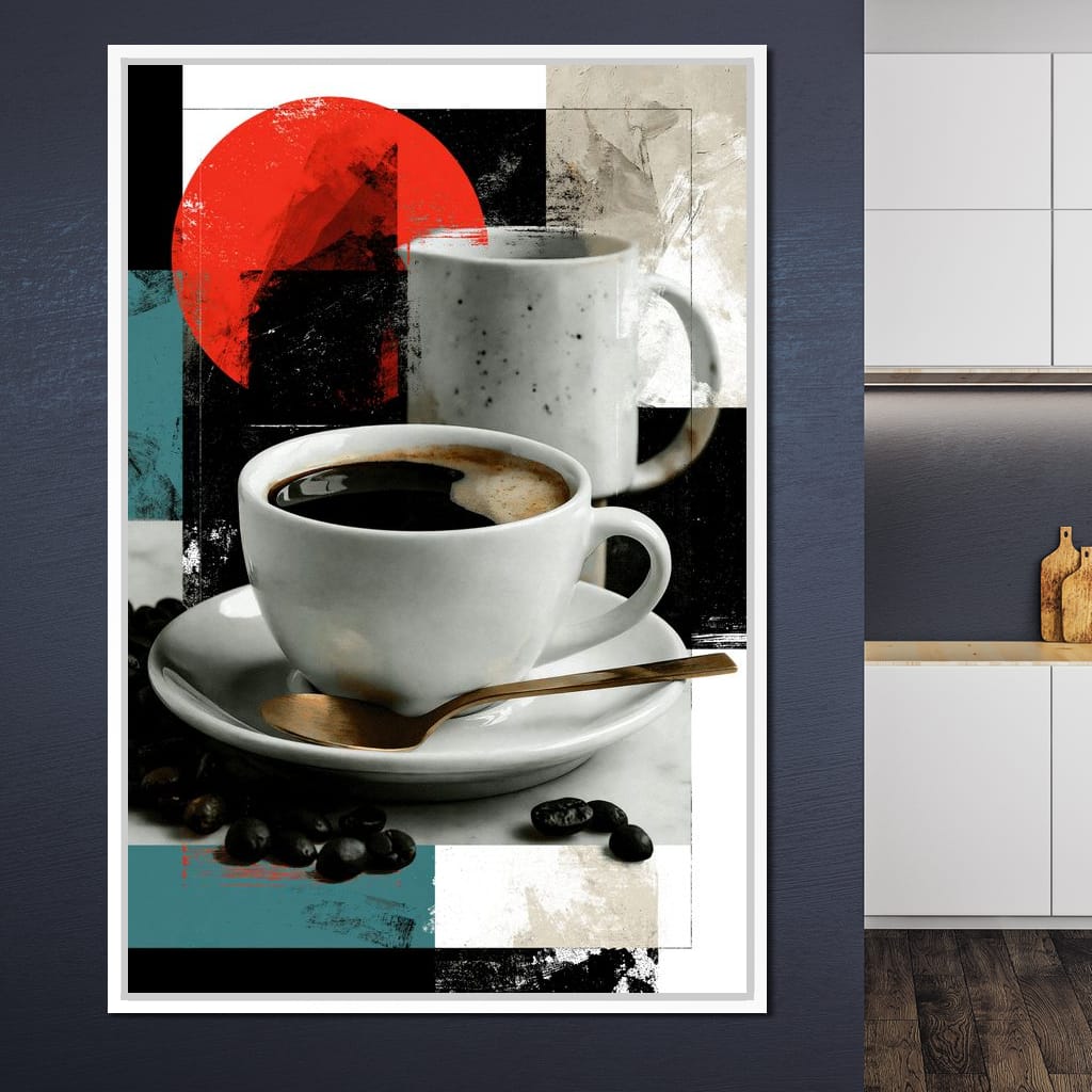 Morning Rituals Within Geometric Forms Canvas Wall Art