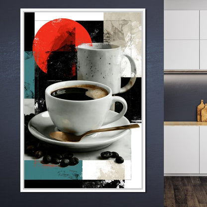 Morning Rituals Within Geometric Forms Canvas Wall Art