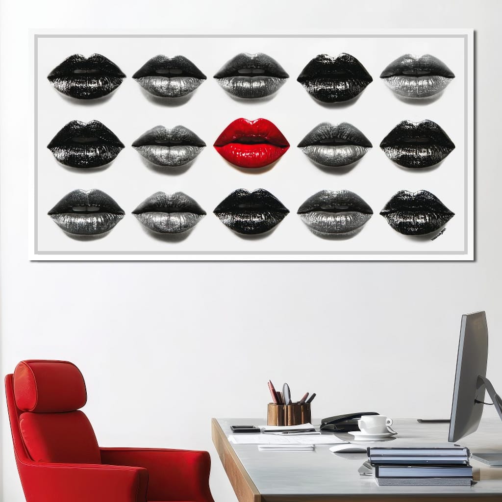 Sensual Lips Bold Defiance Canvas Wall Art