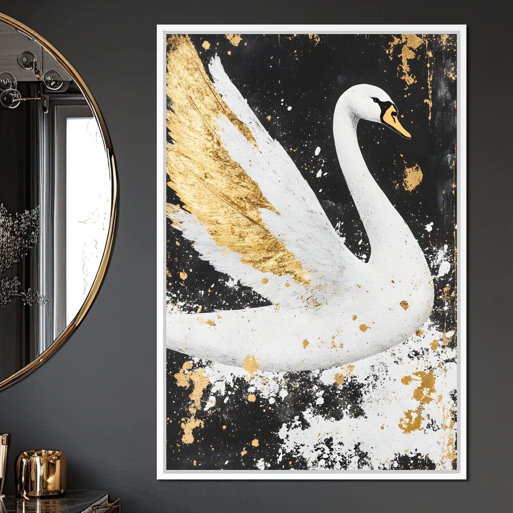 Elegant Graceful Swan Radiance Canvas Wall Art