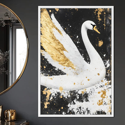 Elegant Graceful Swan Radiance Canvas Wall Art