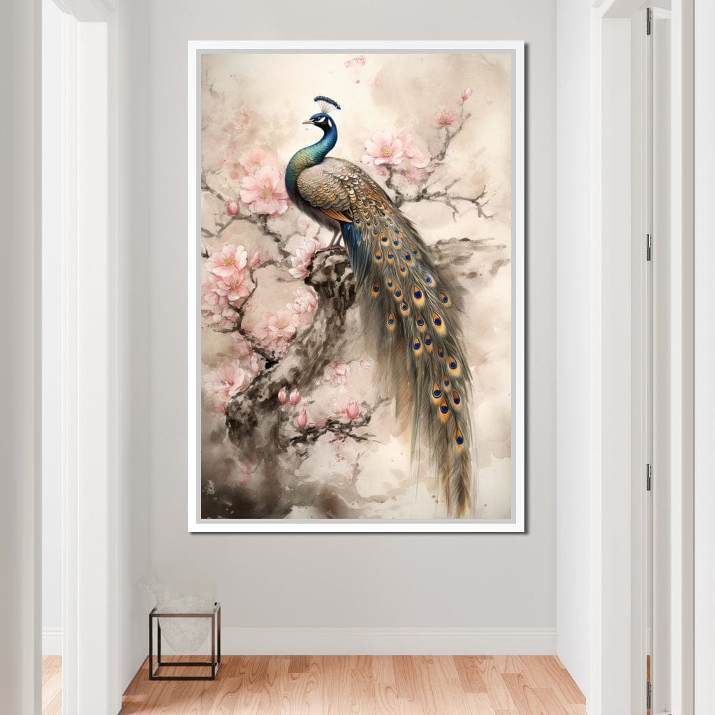 Longtailed Peacock Canvas Wall Art