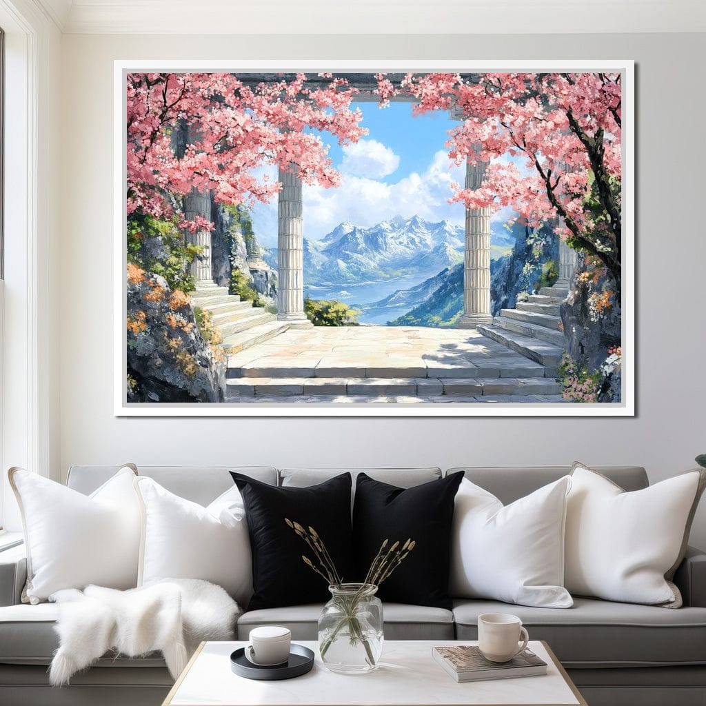 Mountain Blossom Panorama Canvas Wall Art