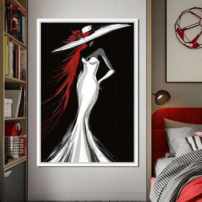 The White Dress - Elegant Flamenco Canvas Wall Art