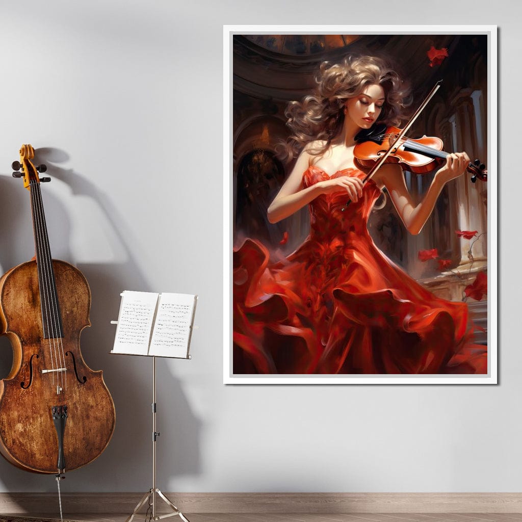 Elegance Strumming the Strings Canvas Wall Art