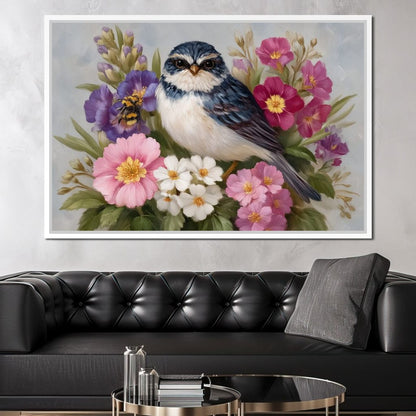 Bluebird Garden Blossom Song Canvas Wall Art