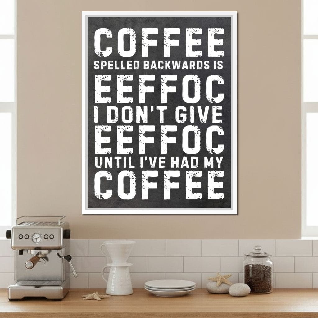 Morning Fuel Bold Typo Humor Canvas Wall Art