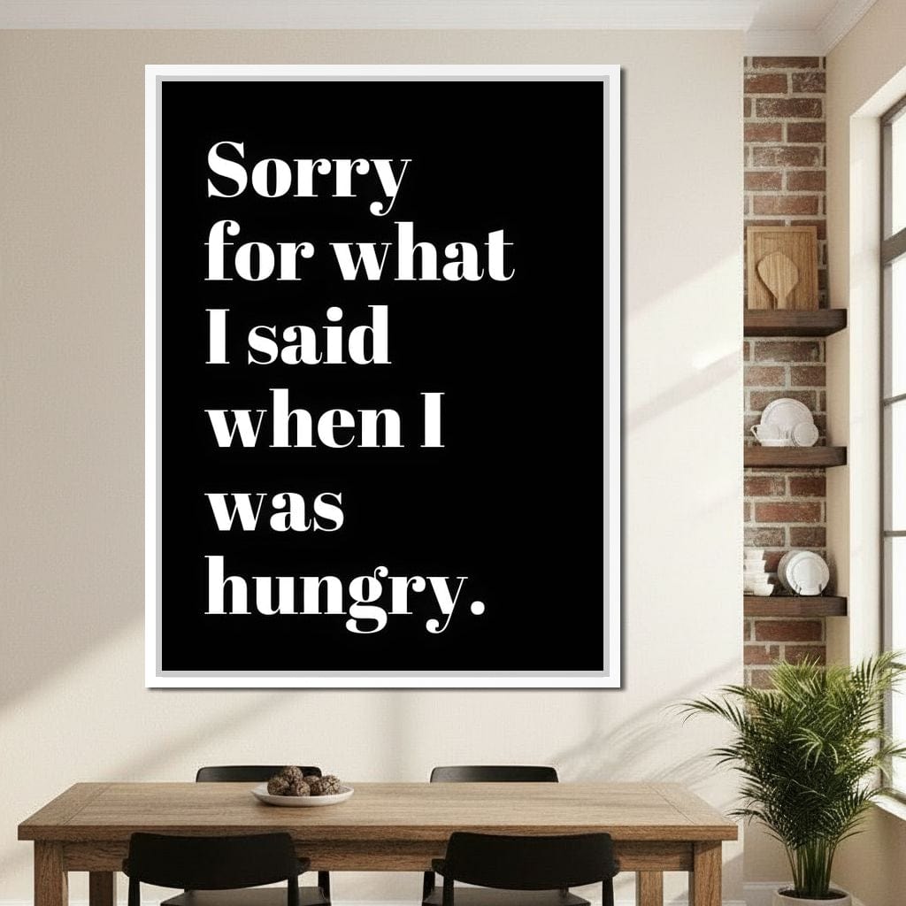 Apology Before Snacks Take Over Canvas Wall Art