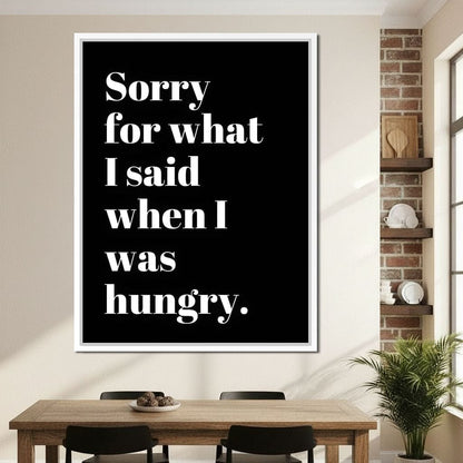 Apology Before Snacks Take Over Canvas Wall Art