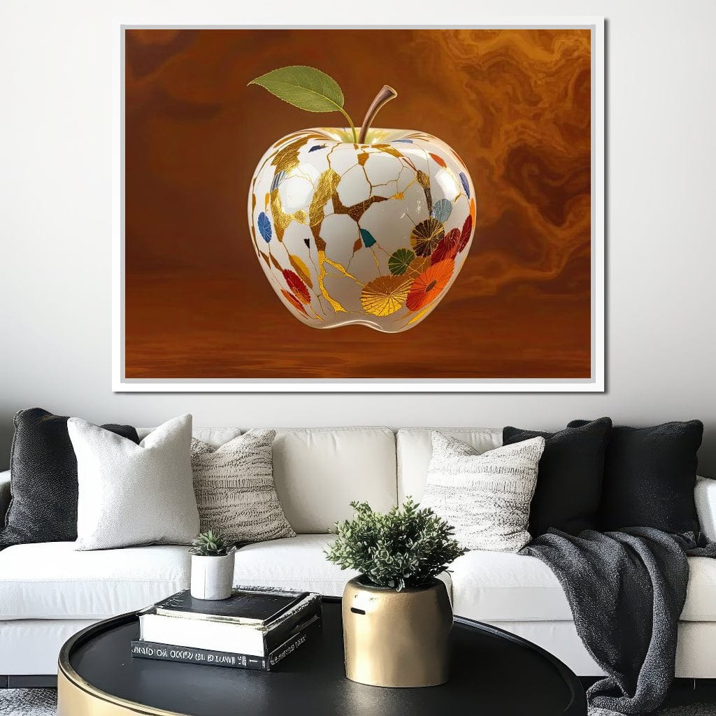 The Kintsugi Apple Canvas Wall Art