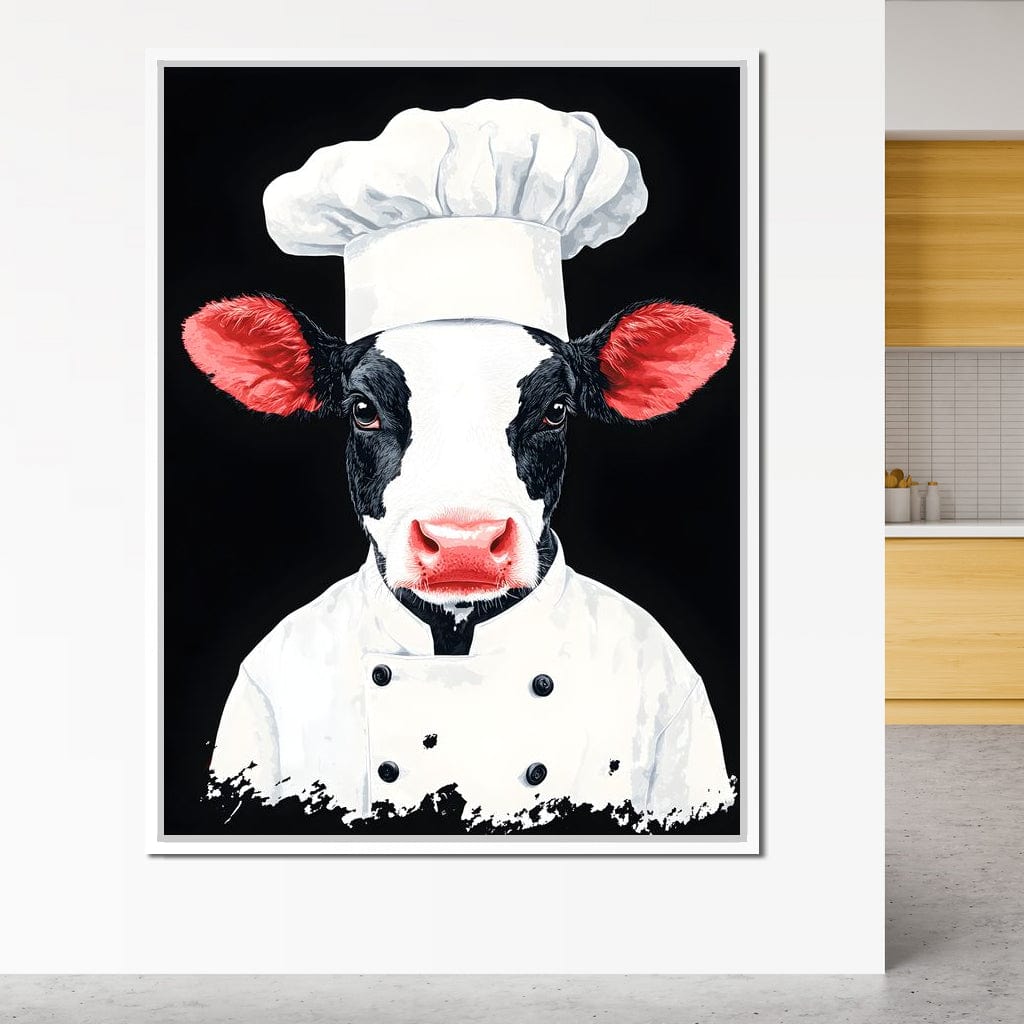 Bovine Culinary Chef Canvas Wall Art