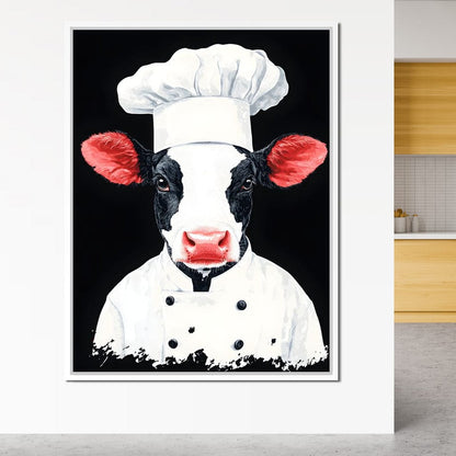 Bovine Culinary Chef Canvas Wall Art