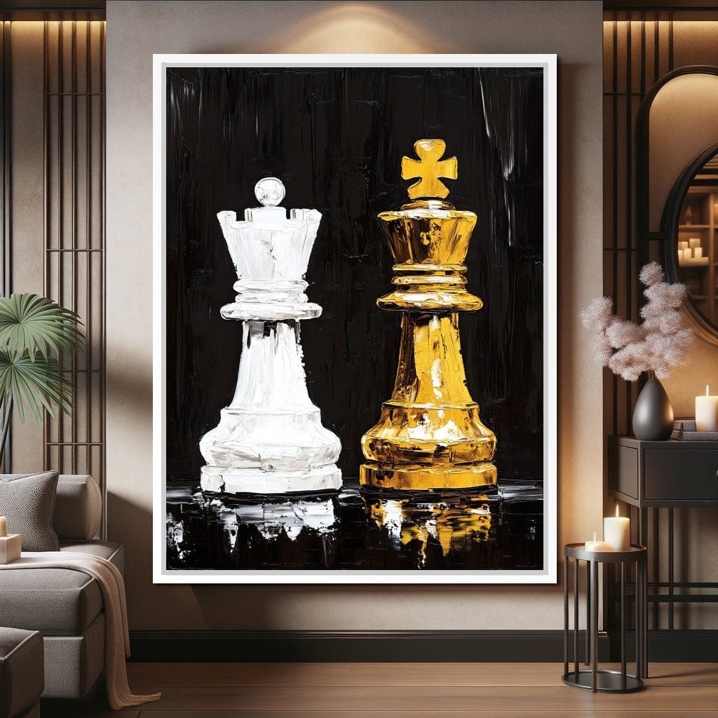 Regal Duel Monochrome Majesty Canvas Wall Art