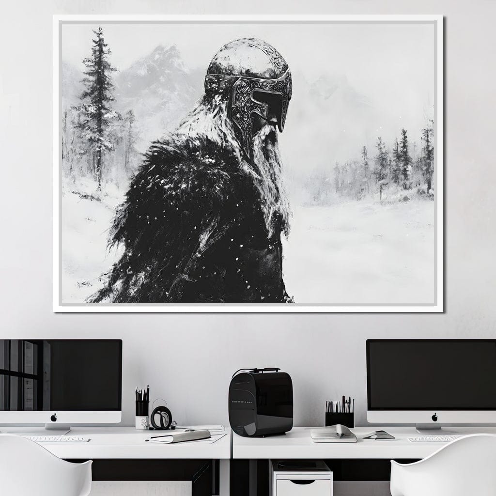 Viking Saga In Winter Majesty Canvas Wall Art