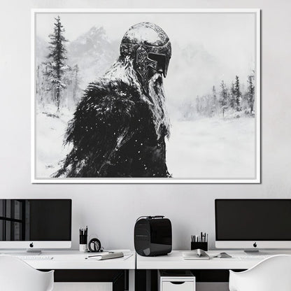 Viking Saga In Winter Majesty Canvas Wall Art