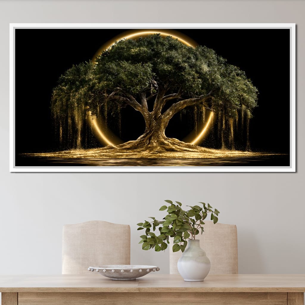 Ancient Tree Upon The Hollow Moon Canvas Wall Art