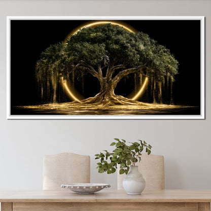 Ancient Tree Upon The Hollow Moon Canvas Wall Art