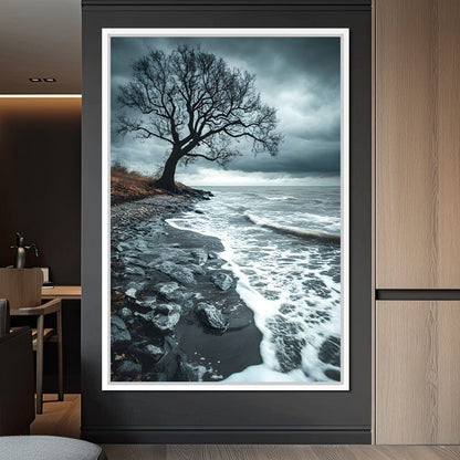 Windswept Shore Solitude Canvas Wall Art