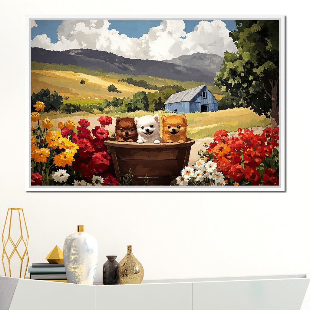 Fluffy Trio Canvas Wall Art