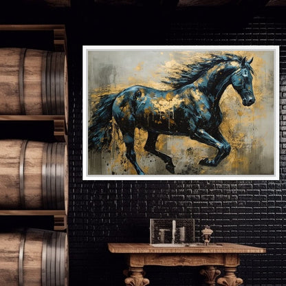 Gilded Stallion Canvas Wall Art