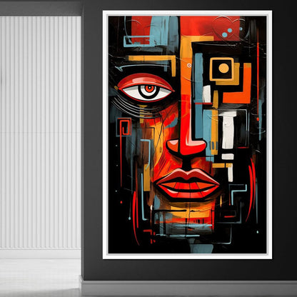 Twilight in Cubist Metropolis Canvas Wall Art