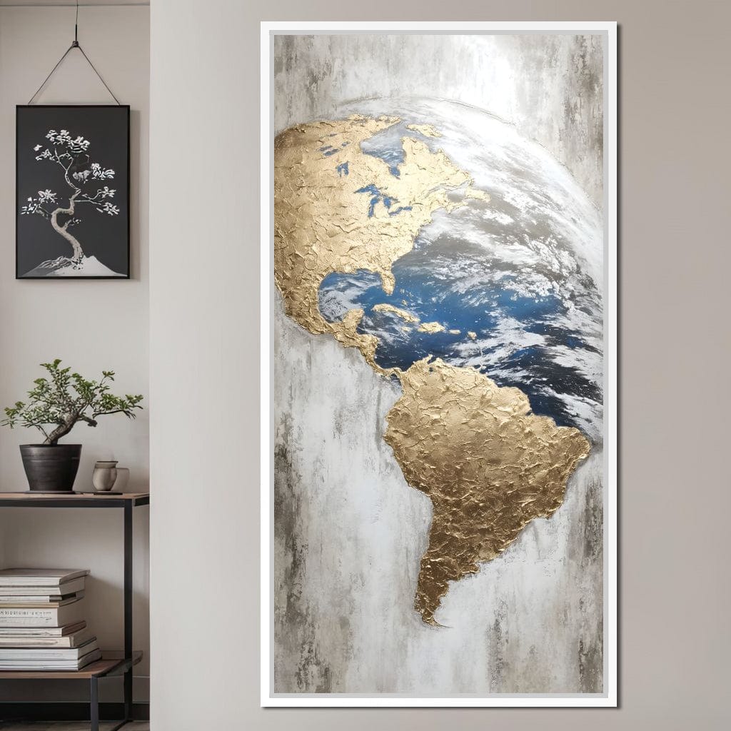 Golden Earth Reflection Canvas Wall Art
