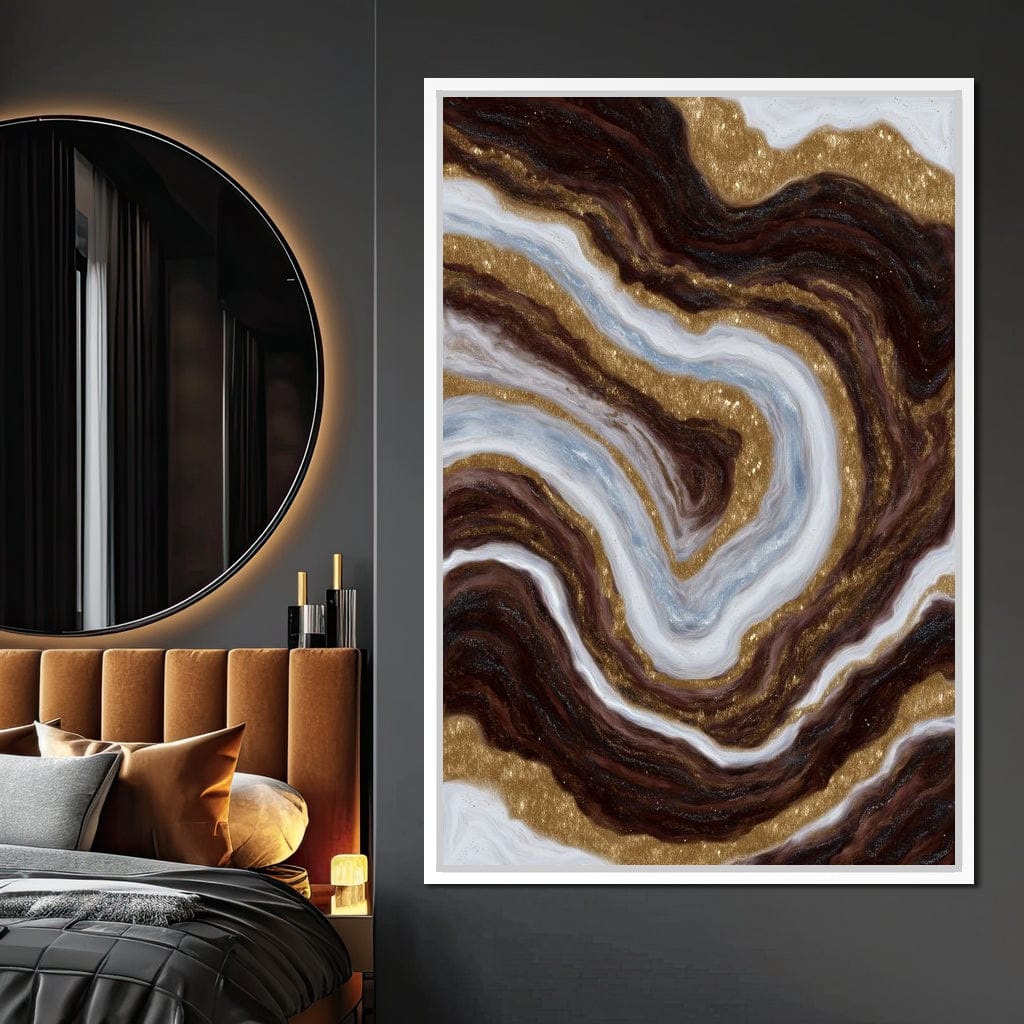 Gilded Marble River Flow Canvas Wall Art