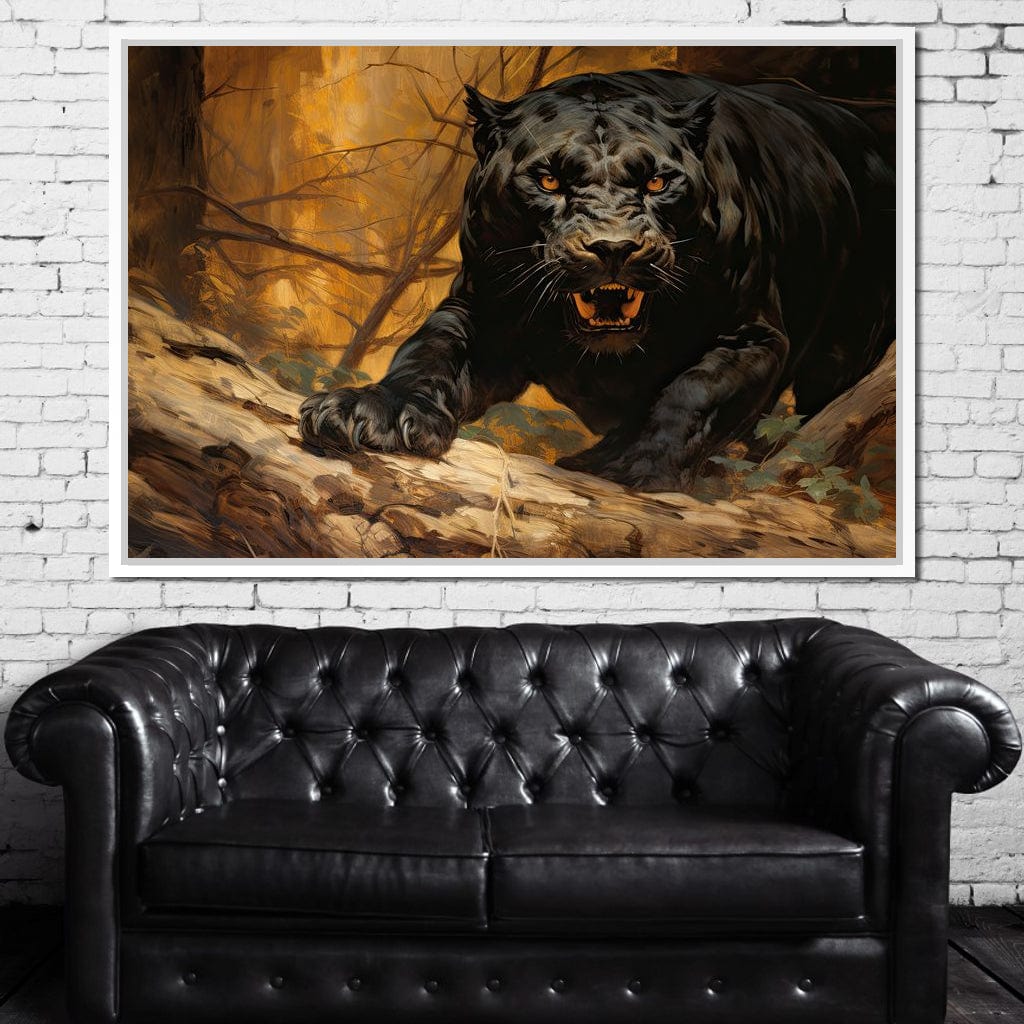 Forest Panther Canvas Wall Art