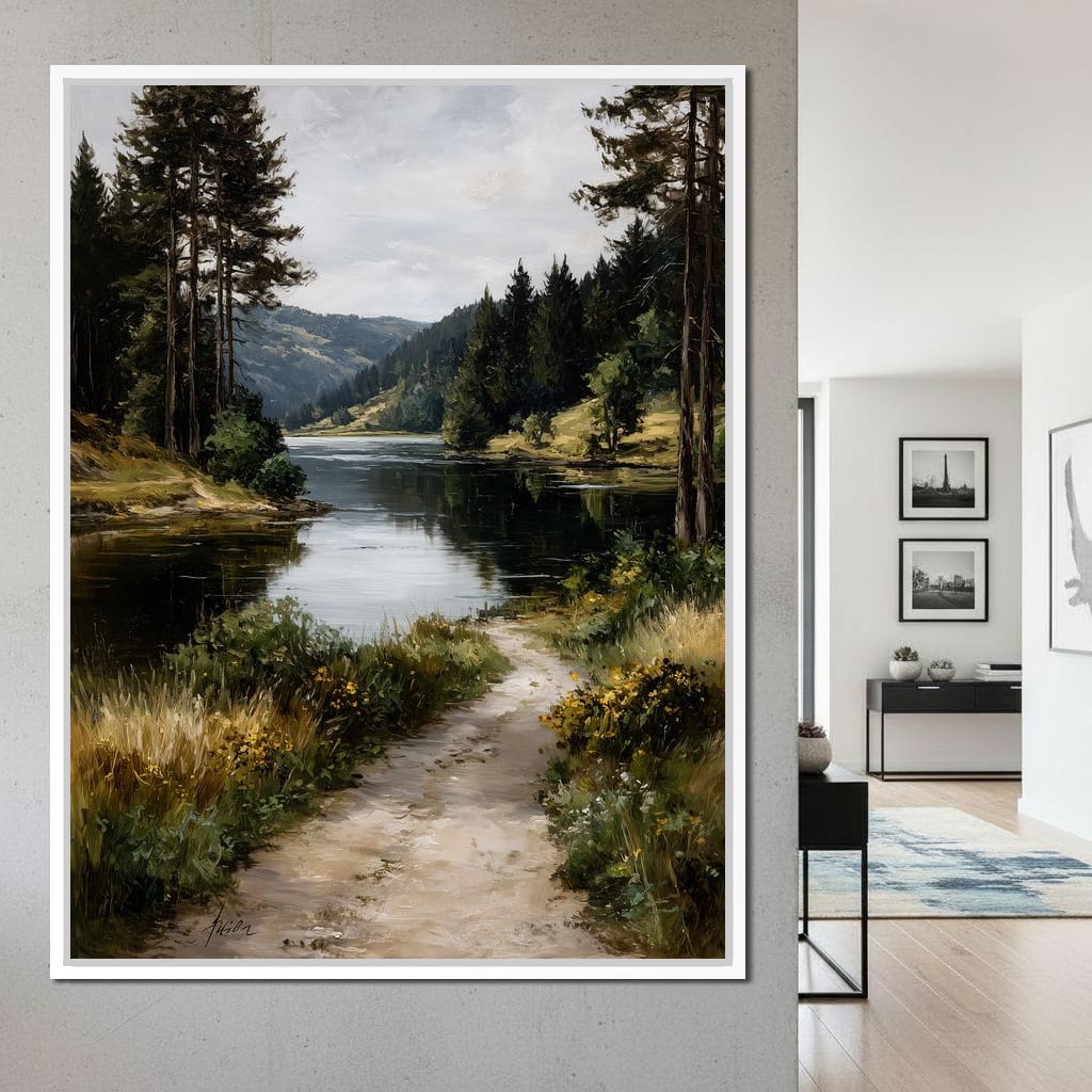 Pine Valley River Pathway Canvas Wall Art
