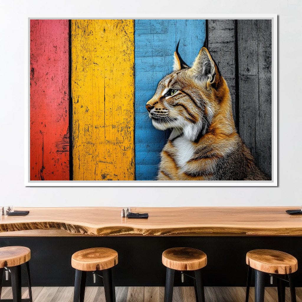 Wild Elegance Against Color Stripes Canvas Wall Art