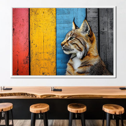 Wild Elegance Against Color Stripes Canvas Wall Art