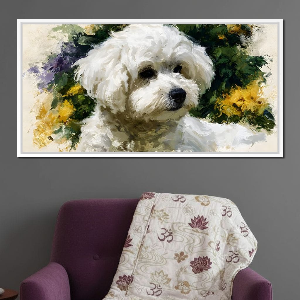 Gentle White Dog Companion Canvas Wall Art