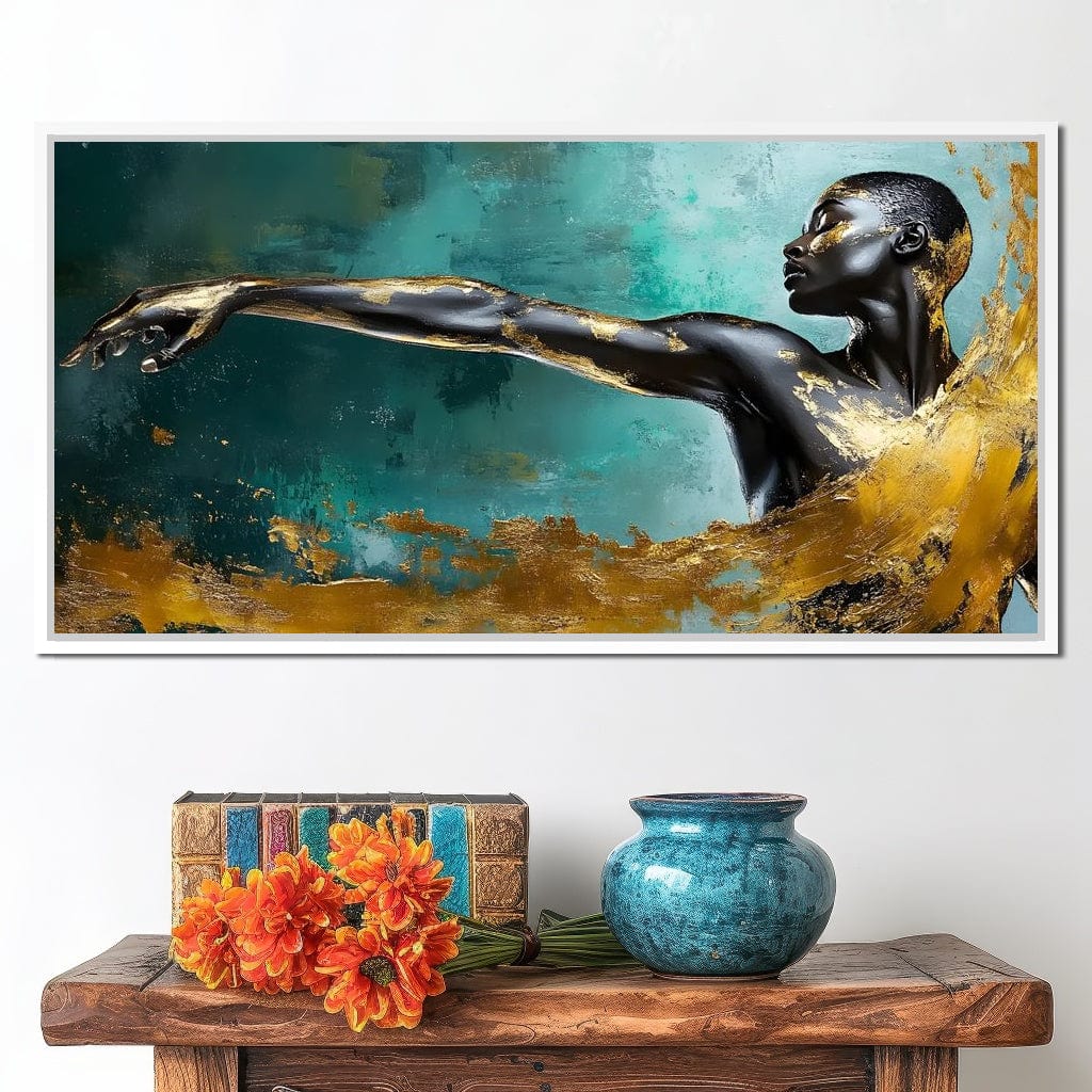 Golden Essence of Movement Canvas Wall Art
