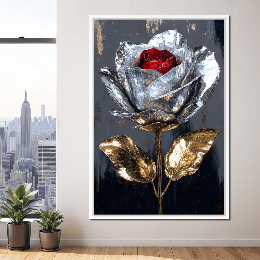 Gilded Petal Enchantment Canvas Wall Art